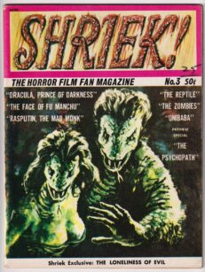 Shriek! Monster Horror Magazine #3 Dracula | Fu Manchu | Rasputin (Acme, 1966)